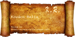 Kovács Rella névjegykártya